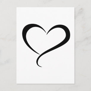 Carte Postale Illustration de clip art de cœur noir