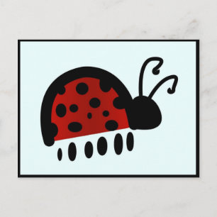 Carte Postale Illustration de coccinelle mignonne