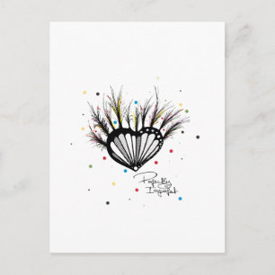 Carte Postale Illustration de coeur d'AMOUR parfaitement imparfa