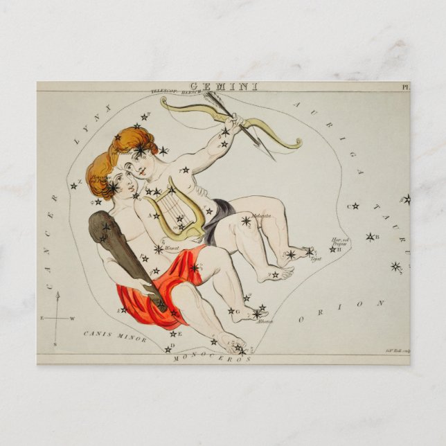 Carte Postale Illustration de constellation vintage (Devant)