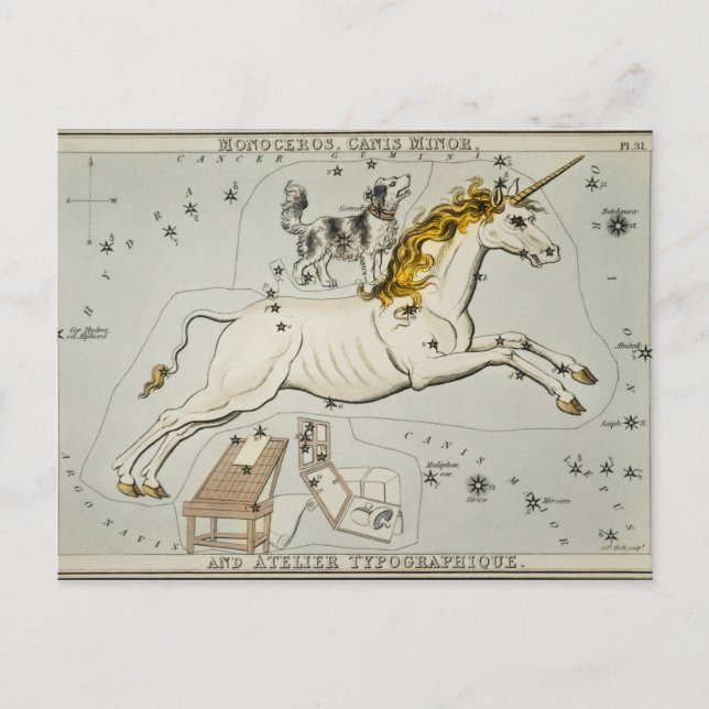 Carte Postale Illustration de constellation vintage (Devant)