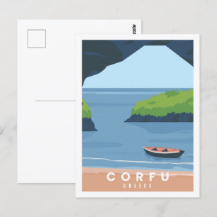 Carte Postale Illustration de Corfu Greece célèbre Travel Place
