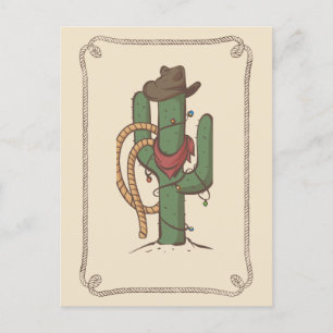 Carte Postale Illustration de Cowboy Cactus