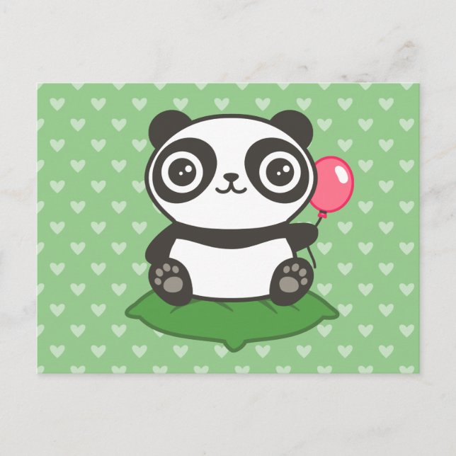 Carte Postale Illustration de Cute Panda (Devant)