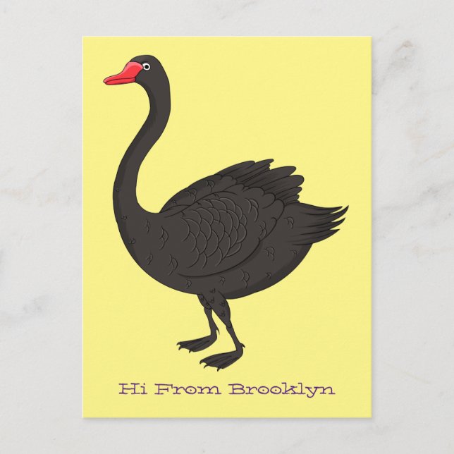 Carte Postale Illustration de cygne noir (Devant)