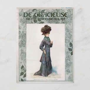 Carte Postale Illustration de design de mode pour femmes vintage