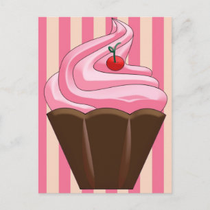 Carte Postale Illustration de dessert d'été sucré