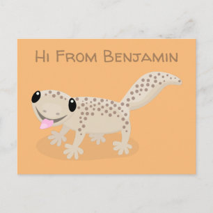 Carte Postale Illustration de dessin animé de gecko bronzé tache
