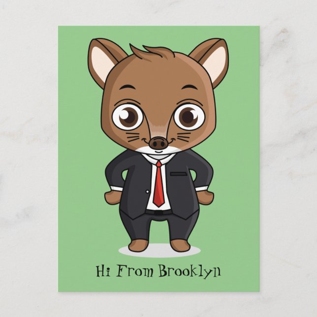 Carte Postale Illustration de dessin animé de rat mignon (Devant)