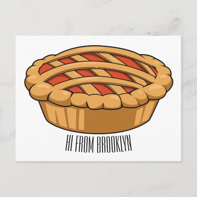 Carte Postale Illustration de dessin animé de tarte  (Devant)