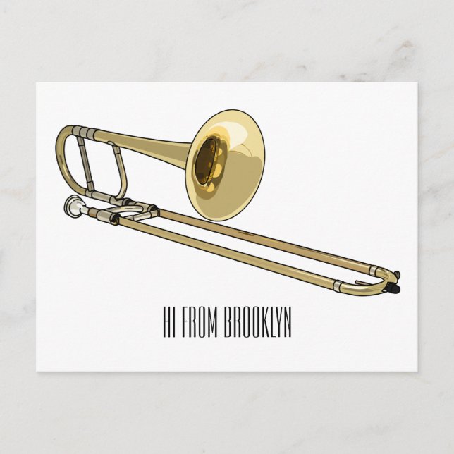 Carte Postale Illustration de dessin animé de Trombone (Devant)