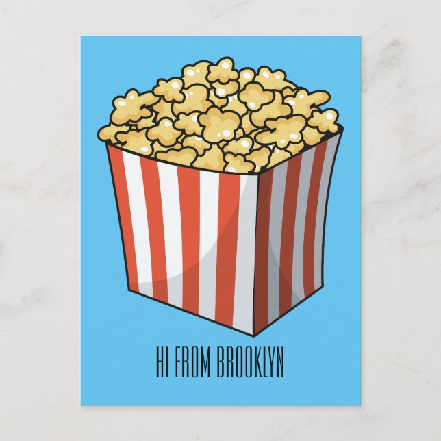 Carte Postale Illustration de dessin animé Popcorn (Devant)