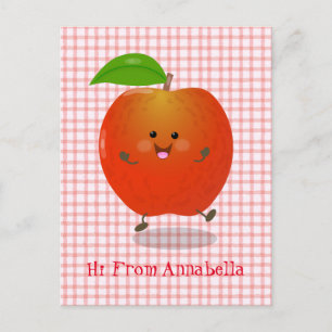 Carte Postale Illustration de dessin animé sur la pomme de danse