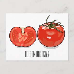 Carte Postale Illustration de dessin sur la tomate