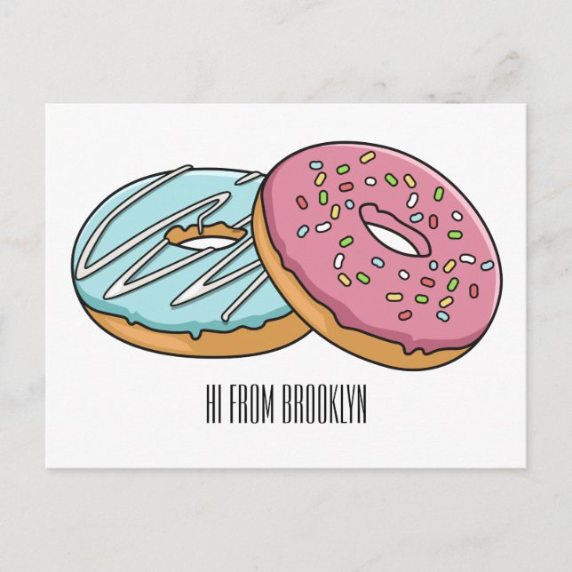 Carte Postale Illustration de Donut (Devant)