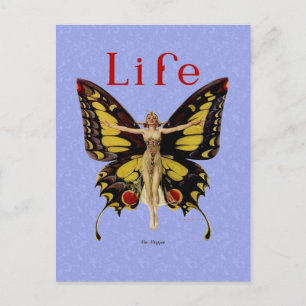 Carte Postale Illustration de femme de Leyendecker papillon Flap