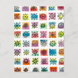 Carte Postale Illustration de formes de cercles abstraits