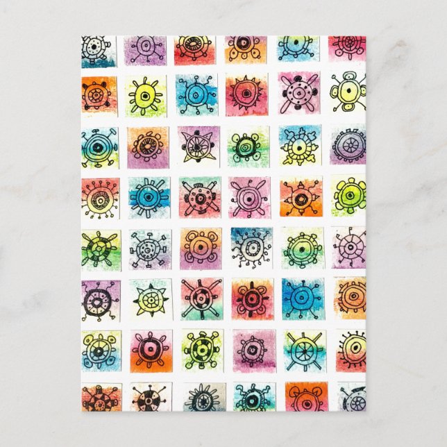 Carte Postale Illustration de formes de cercles abstraits (Devant)