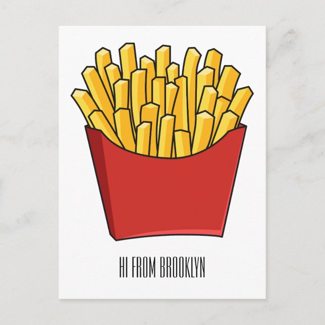 Carte Postale Illustration de frites (Devant)