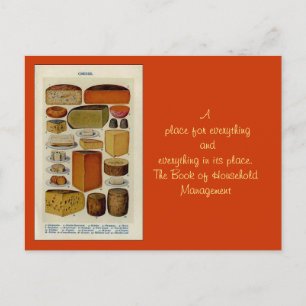 Carte Postale Illustration de fromage de cuisine de Mme Beeton v