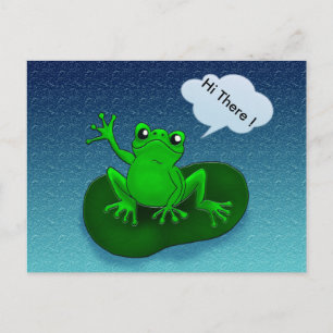 Carte Postale Illustration de grenouille dessin sur une feuille