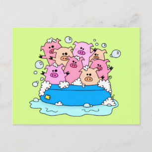 Carte postale Illustration de Happy Pigs
