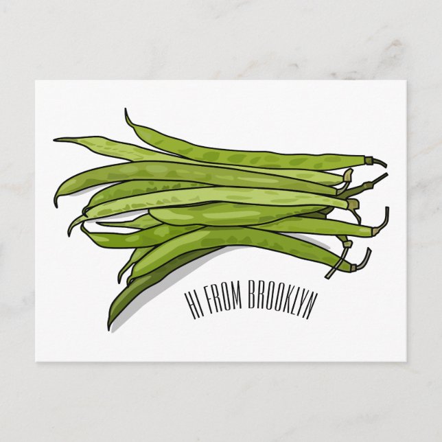 Carte Postale Illustration de haricots verts (Devant)
