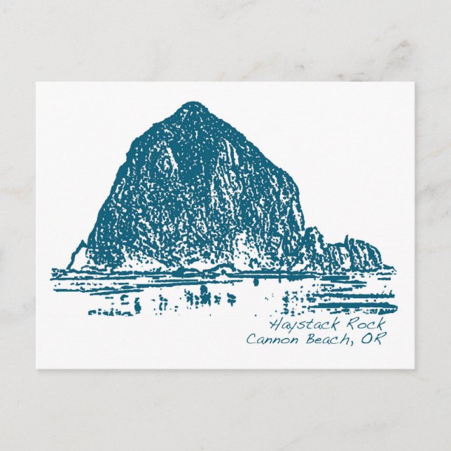 Carte Postale Illustration de Haystack Rock (Devant)
