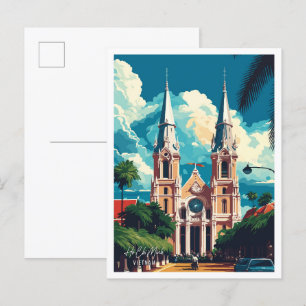 Carte Postale Illustration de Ho Chi Minh Vietnam Vintage voyage