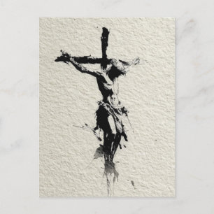 Carte Postale Illustration de Jésus sur la Croix