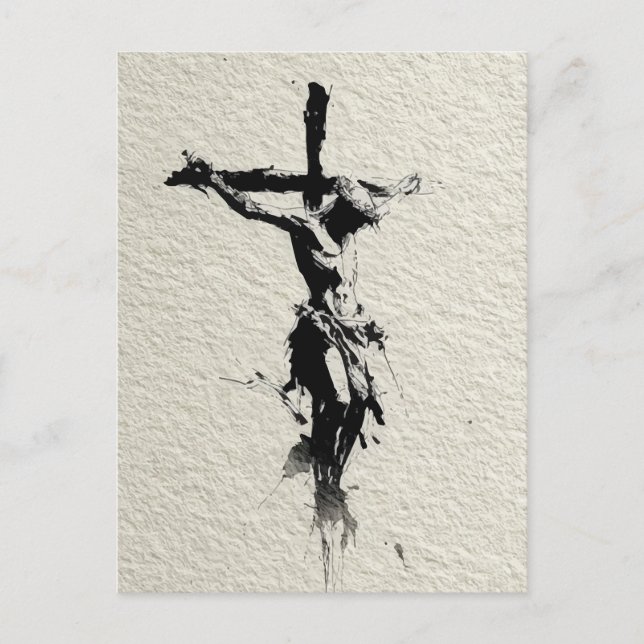 Carte Postale Illustration de Jésus sur la Croix (Devant)
