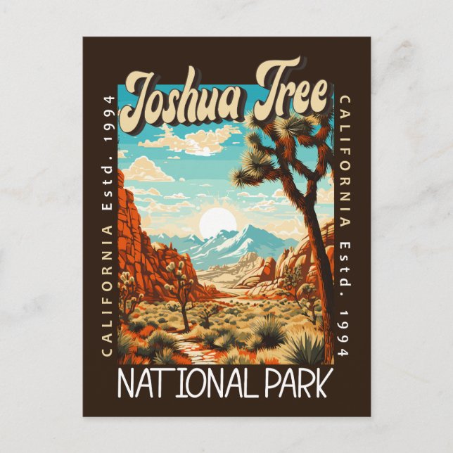 Carte Postale Illustration de Joshua Tree National Park en détre (Devant)