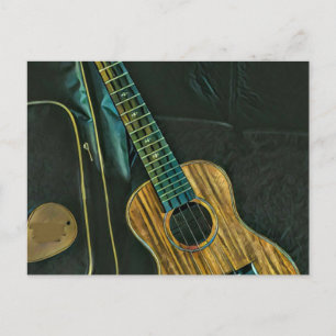 Carte Postale illustration de joueur de guitare rock vintage