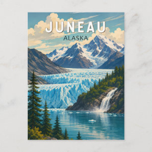 Carte Postale Illustration de Juneau en Alaska, Art de voyage vi