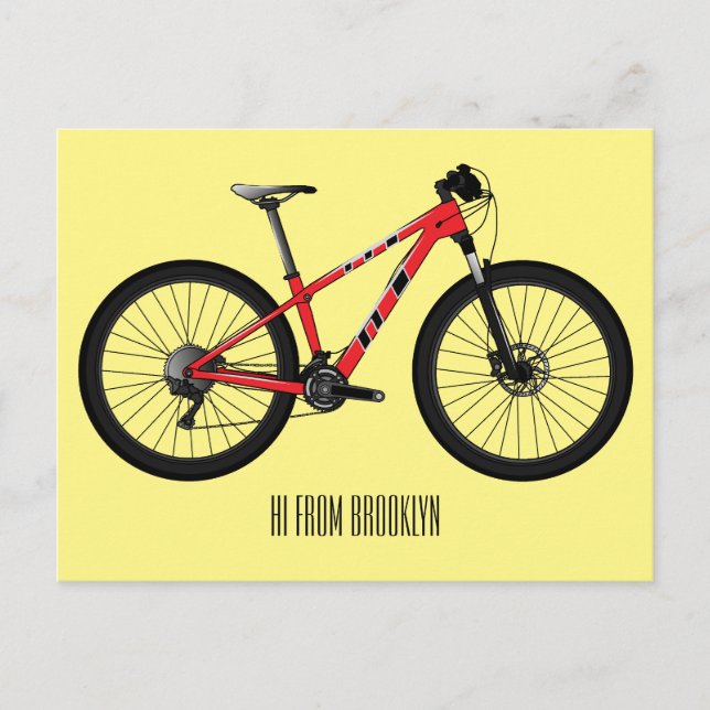Carte Postale Illustration de la bande dessinée de vélo (Devant)