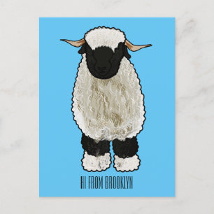 Carte Postale Illustration de la caricature de mouton Valais Bla
