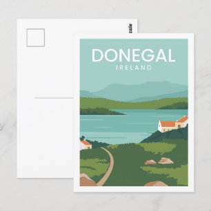 Carte Postale Illustration de la célèbre place de voyage Donegal