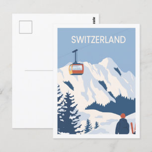Carte Postale Illustration de la célèbre place de voyage en Suis