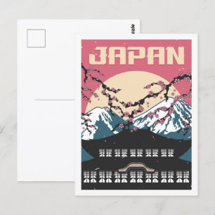 Carte Postale Illustration de la célèbre place de voyage japonai