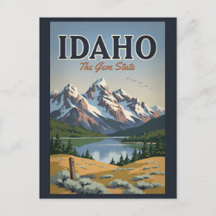 Carte Postale Illustration de la chaîne Sawtooth de l'Idaho - Ar