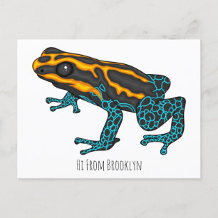 Carte Postale Illustration de la grenouille à fléchettes de pois