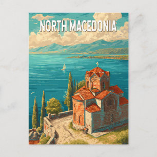 Carte Postale Illustration de la Macédoine du Nord Art de voyage