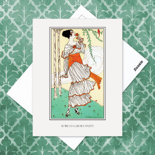 Carte Postale Illustration de la mode Vintage Dammy Garden Party