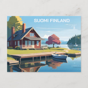 Carte Postale Illustration de la nature finlandaise