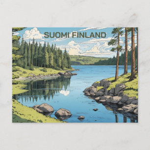 Carte Postale Illustration de la nature finlandaise
