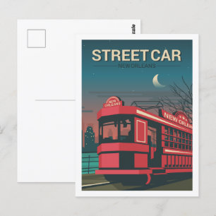 Carte Postale Illustration de la Nouvelle-Orléans Louisiane Trav