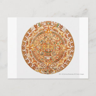 Carte Postale Illustration de la pierre solaire aztèque