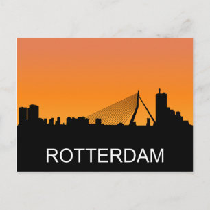Carte Postale Illustration de la silhouette de Rotterdam, couche
