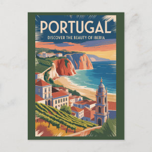 Carte Postale Illustration de la skyline de l'Ibérie Portugal Ar