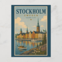 Illustration de la skyline de Stockholm en Suède A